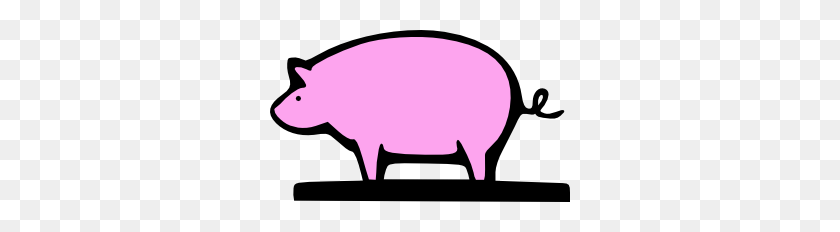 300x172 Farming Pig Animal Clip Art Free Vector - Pig Pen Clipart