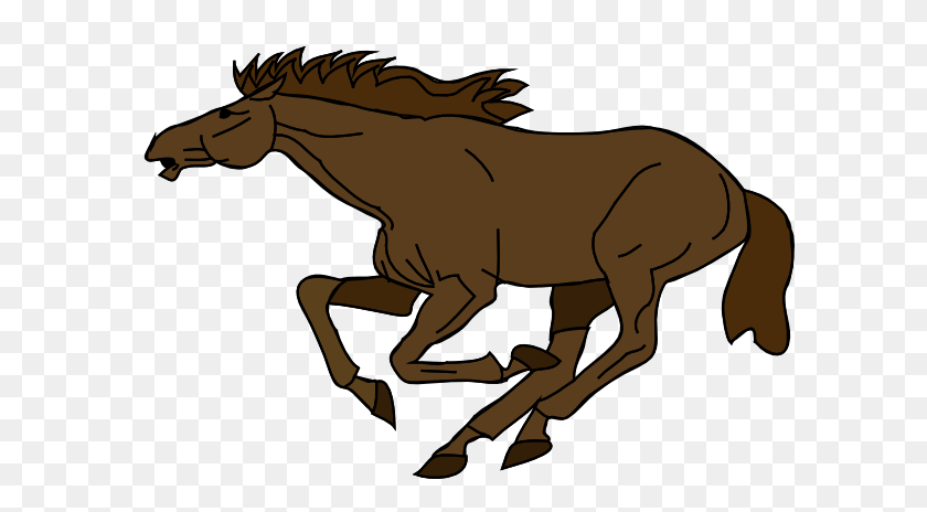 600x404 Fast Brown Horse Clip Arts Download - Mustang Horse Clipart
