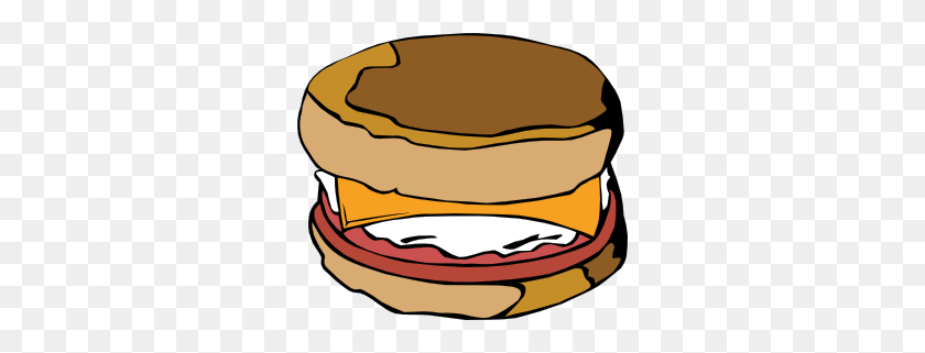 300x261 Fast Food Breakfast Ff Menu Clip Art - Sandwich Clipart PNG