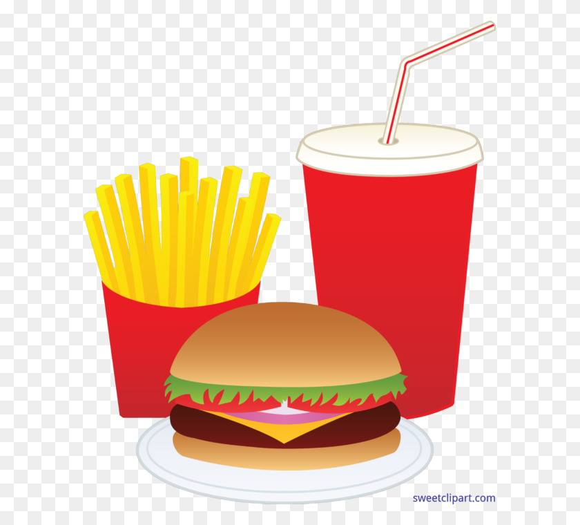 597x700 Fast Food Meal Clip Art - French Fries Clipart Black And White