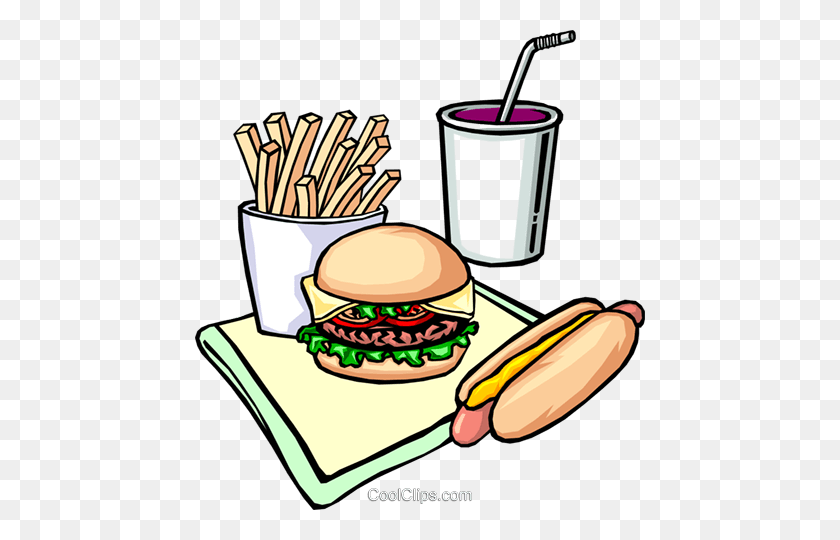 450x480 Fast Food Royalty Free Vector Clip Art Illustration - French Food Clipart