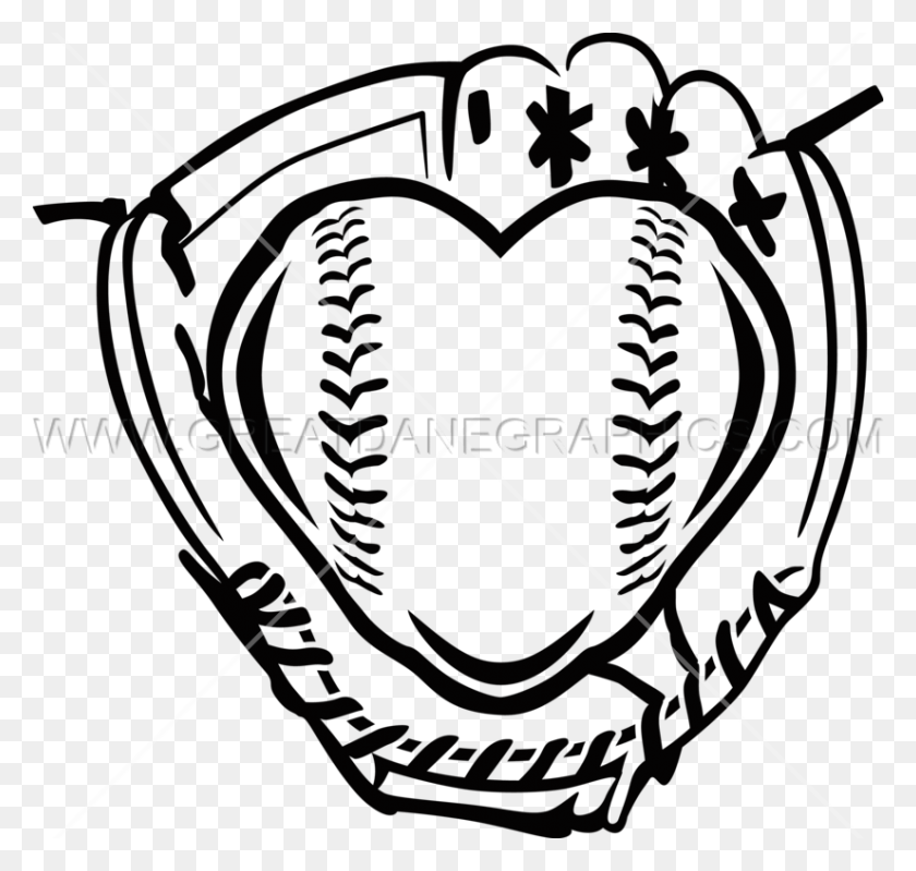 825x782 Fastpitch Heart Production Ready Artwork For T Shirt Printing - Softball Glove Clipart
