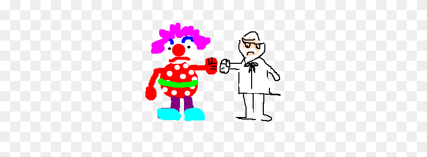 300x250 Fat Clown Sunburnt Kfc Guy Fist Bump Angrily0 Drawing - Fist Bump Clipart