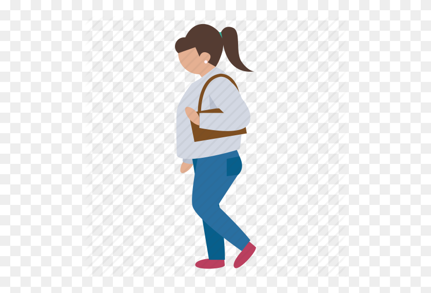512x512 Fat, Female, Lady, Obese, Person, Walking, Woman Icon - Woman Walking PNG