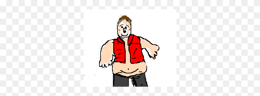 300x250 Fat Guy In A Little Coat - Fat Guy PNG