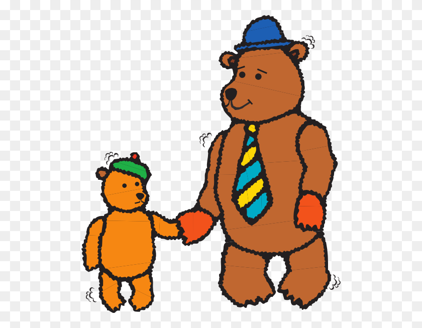 516x593 Father And Child Bear Walking Clip Art - Standing Bear Clipart