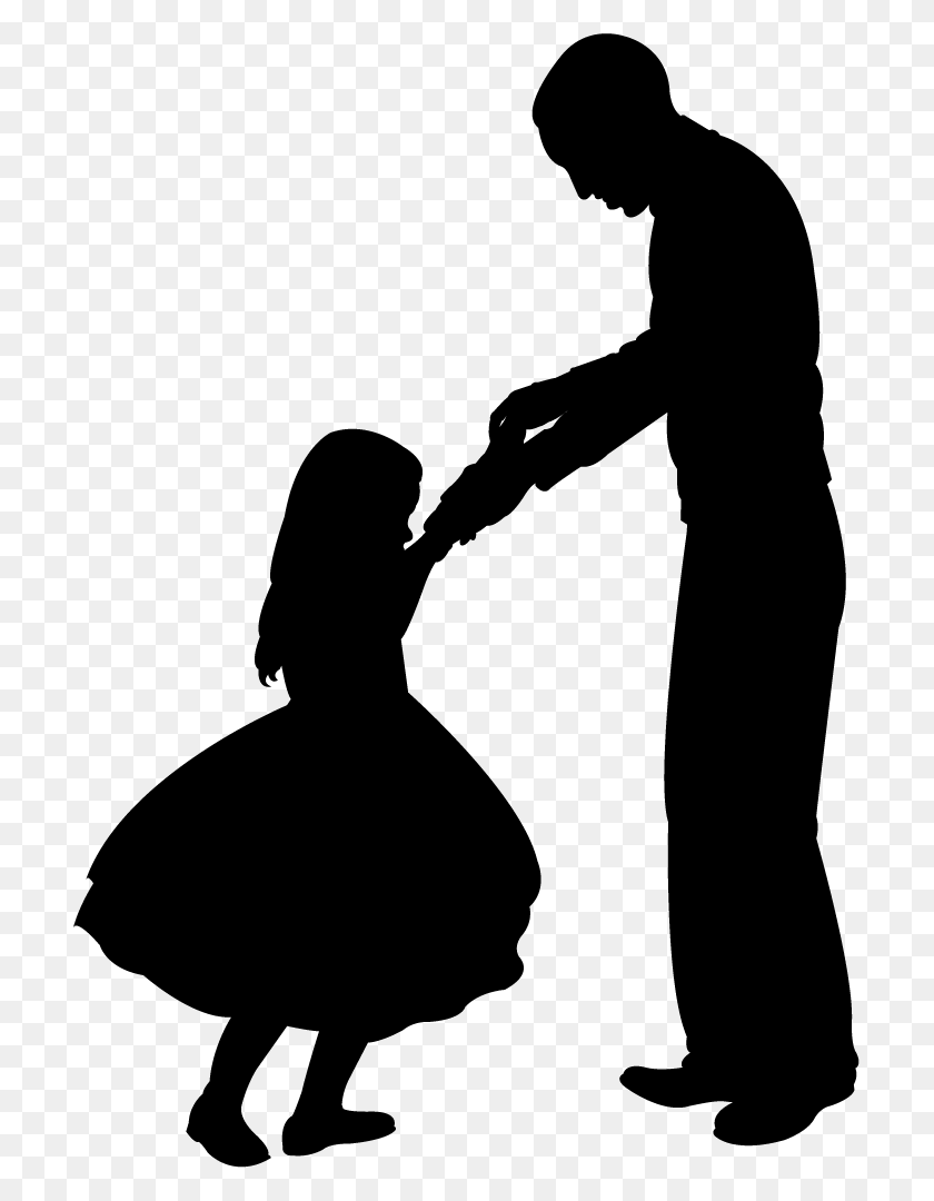 707x1020 Отец И Дочь Танцуют Черный Силуэт - Отец Дочь Танцует Клипарт