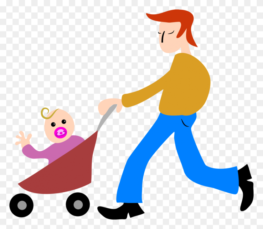 869x750 Father Figure Child Single Parent - Single Mom Clipart