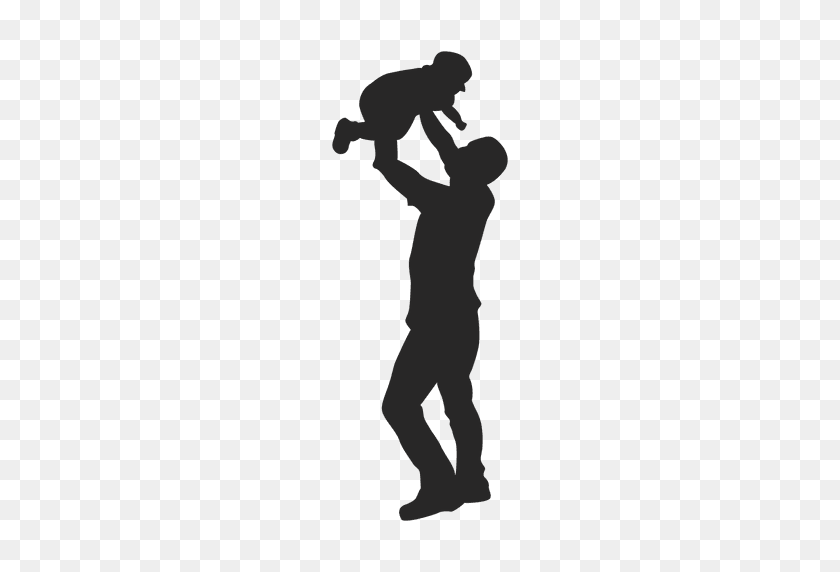 512x512 Father Playing With Child Silhouette - Child Silhouette PNG