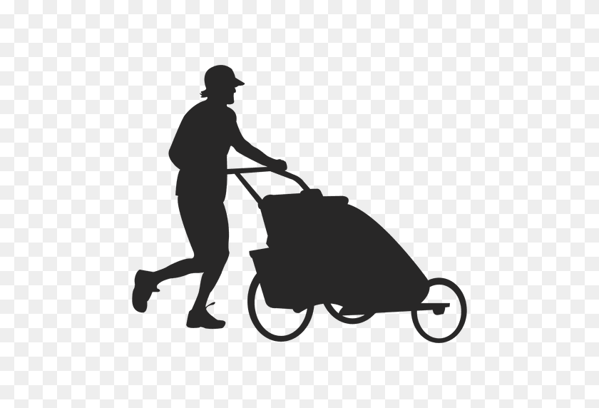 512x512 Father Pushing Child Carriage - Carriage PNG