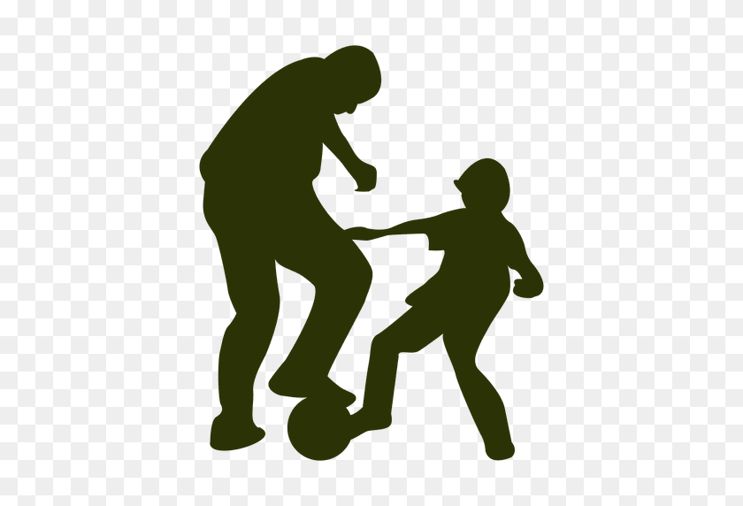 512x512 Father Son Playing Football Silhouette - Father And Son PNG