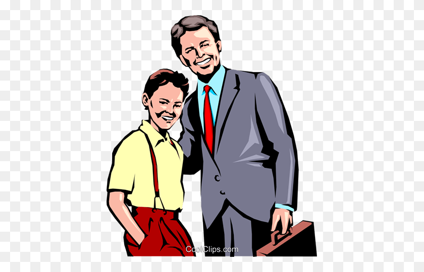 417x480 Father Son Royalty Free Vector Clip Art Illustration - Son Clipart