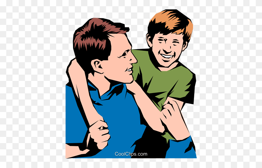 422x480 Father Son Royalty Free Vector Clip Art Illustration - Son Clipart