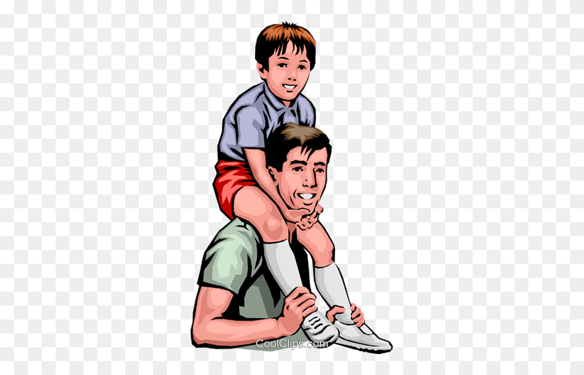 291x480 Father Son Royalty Free Vector Clip Art Illustration - Father Son Clipart