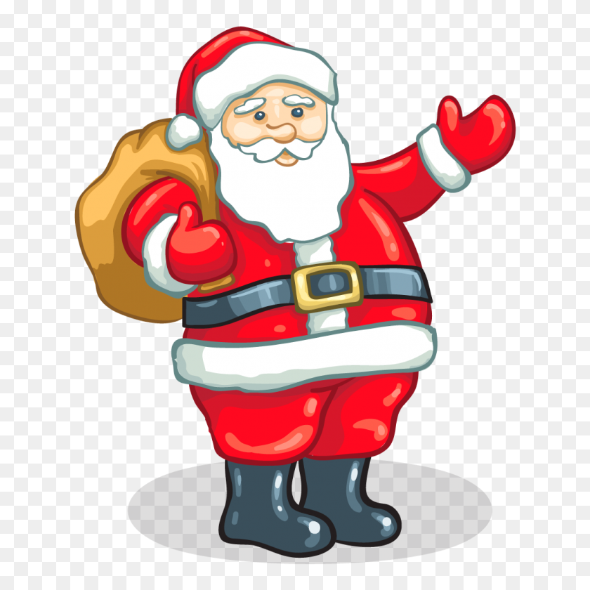 1024x1024 Father Xmas Picture Group With Items - Santa Claus Clipart Free