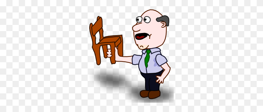270x300 Fatman Holding A Chair Clip Art Free Vector - Hand Holding Something Clipart