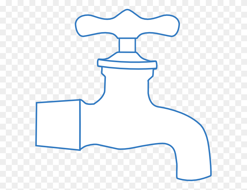 600x585 Faucet Blue Clip Art - Dripping Faucet Clipart
