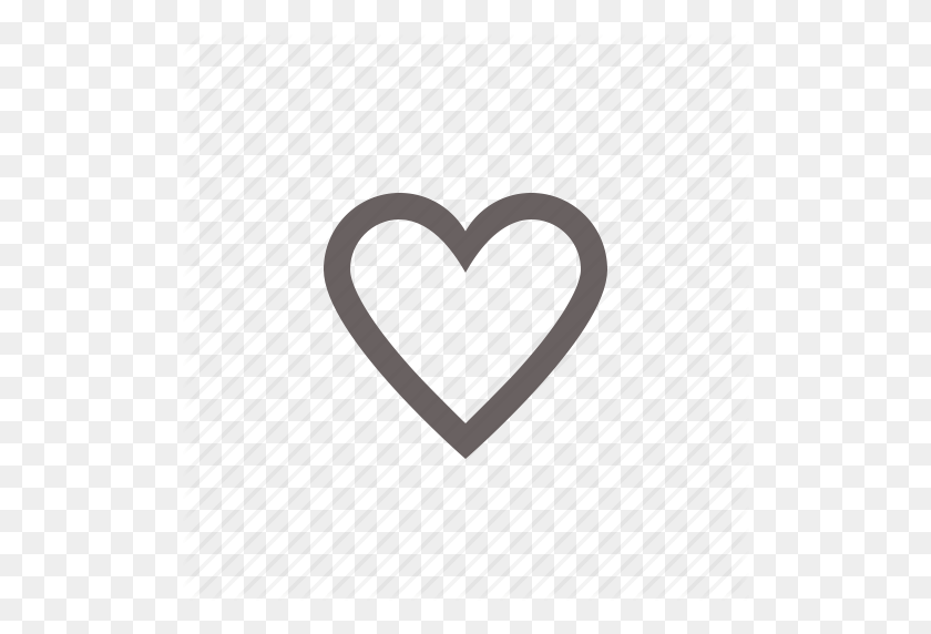 512x512 Favorite, Heart, Hollow, Like, Love, Off, Outline, Romance, Toggle - Heart PNG Outline