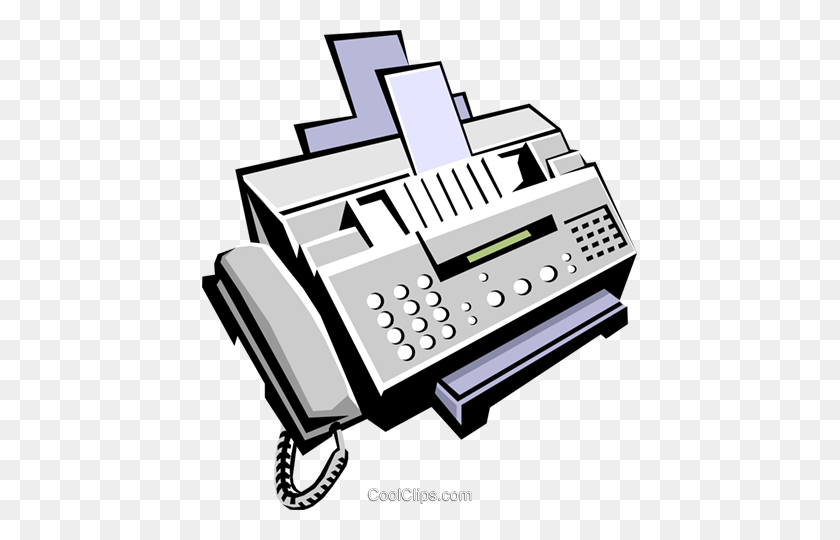 435x480 Fax Machine Royalty Free Vector Clip Art Illustration - Fax Clipart