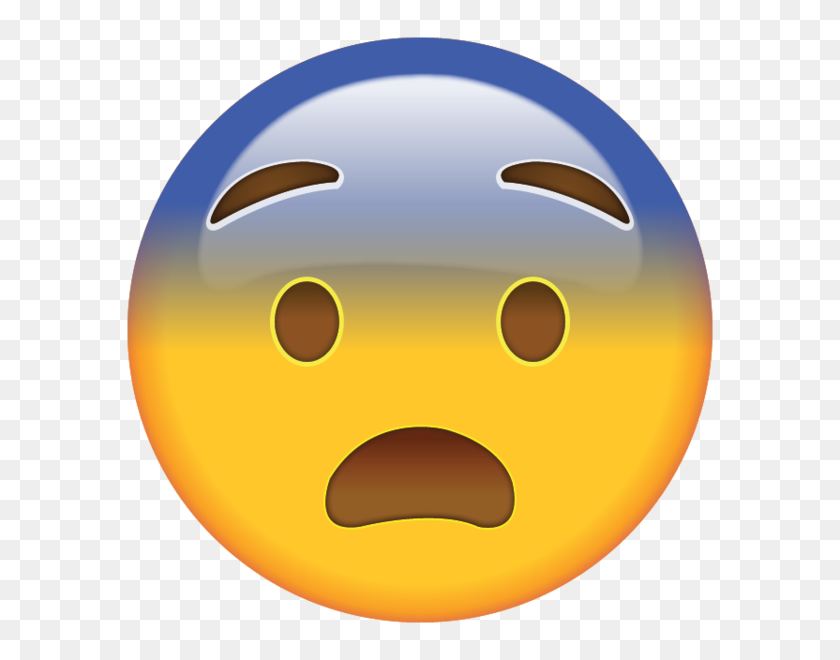 600x600 Fearful Face Emoji - Scared Face PNG