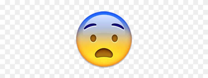 256x256 Fearful Face Emoji For Facebook, Email Sms Id - Scared Emoji PNG