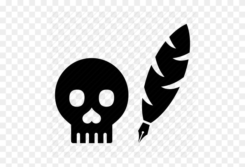 512x512 Feather, Literature, Quill, Shakespeare, Skull, Writing Icon - Shakespeare PNG