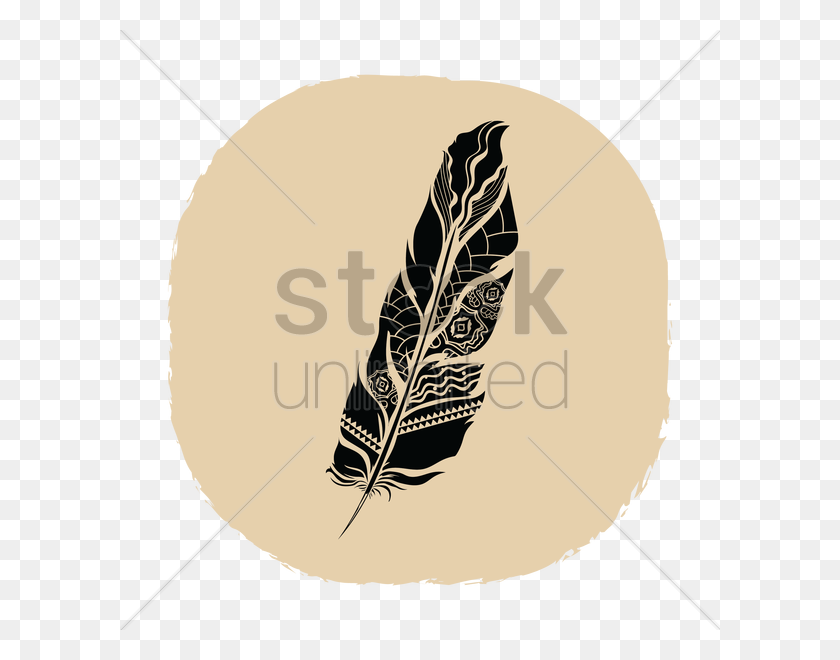600x600 Feather Tattoo Vector Image - Feather Vector PNG