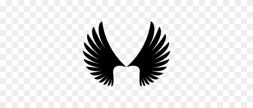300x300 Feathered Angel Wings Sticker - Angel Wings PNG