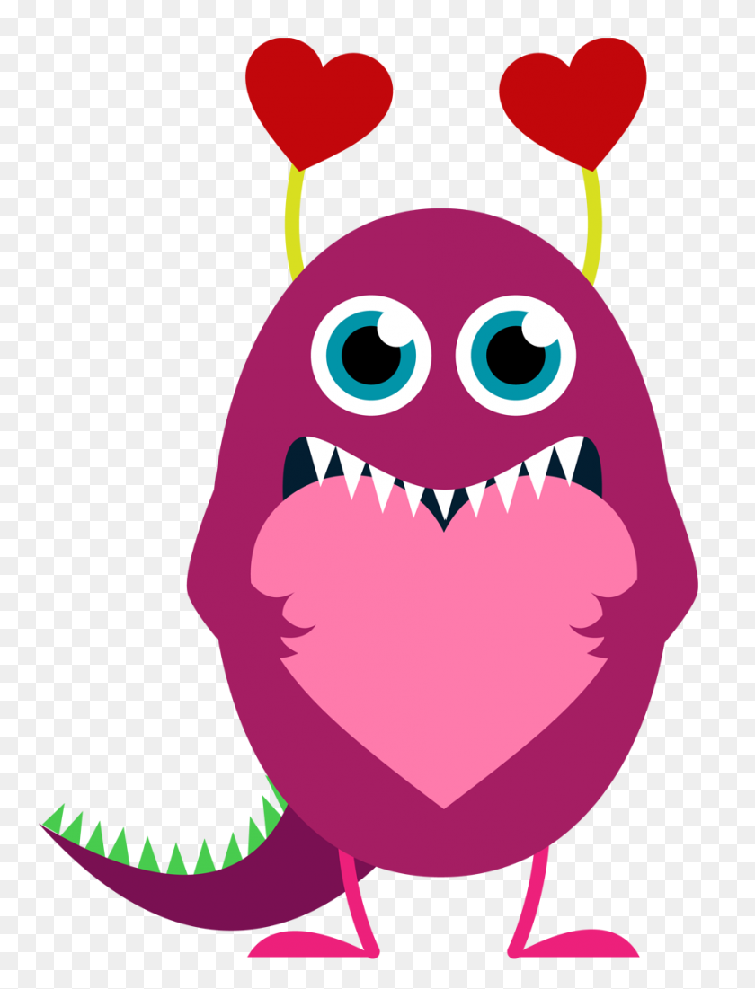 899x1200 February Clip Art Image - Monster Mouths Clipart