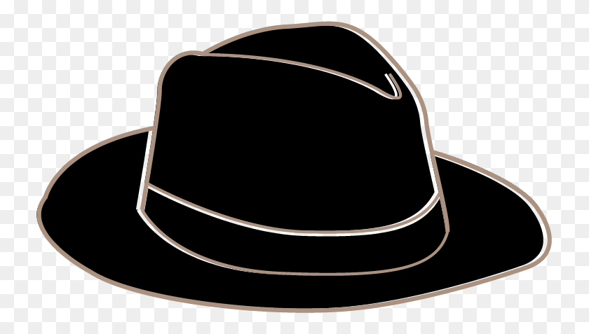 735x417 Fedora Hat - Black Hat PNG