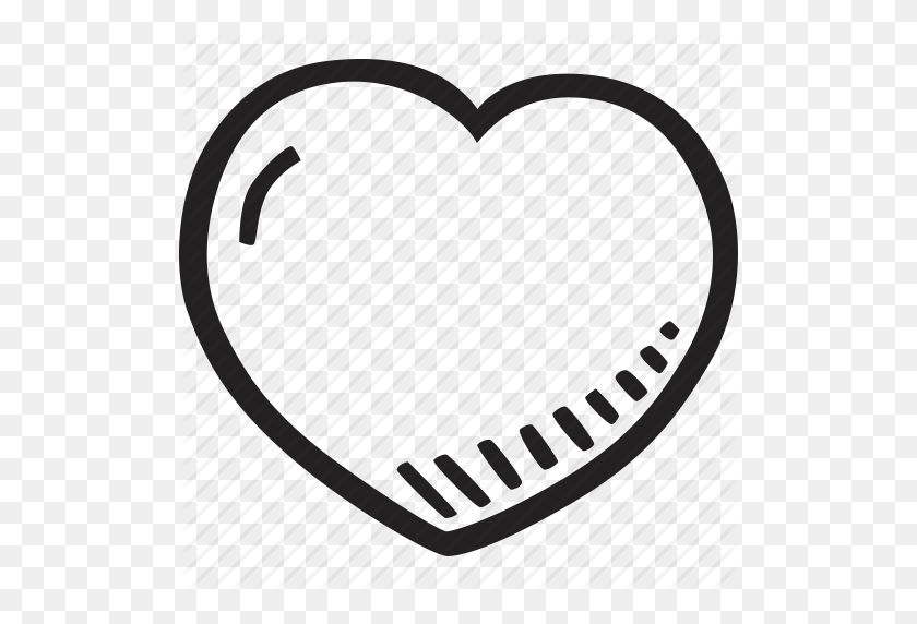 512x512 Feelings, Hand Drawn, Heart, Love, Romantic, Valentines - Hand Drawn Heart PNG