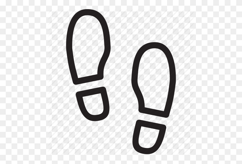 512x512 Pies, Pie, Zapatos, Paso, St Walk, Walking Icon - Foot Steps Png