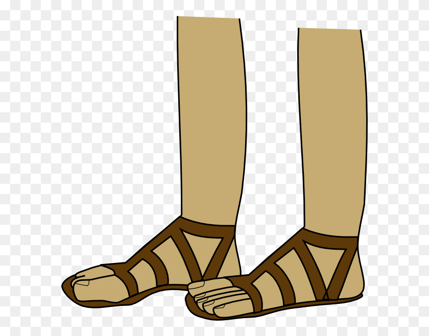 600x598 Feet In Sandals Clip Art Free Vector - Moccasins Clipart