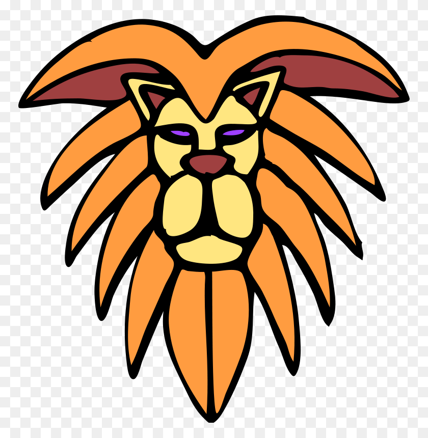 768x800 Feline Clipart Lion - Angry Lion Clipart