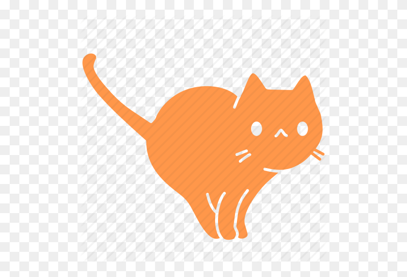 512x512 Feline Clipart Orange Cat - Orange Cat Clipart