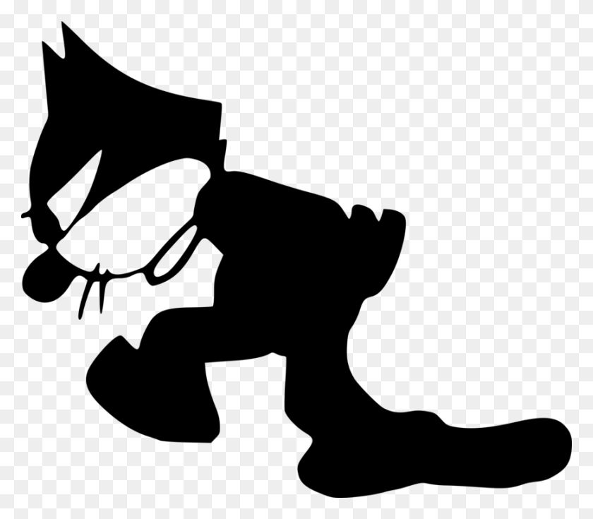 866x750 Felix The Cat Oswald The Lucky Rabbit Mickey Mouse Animated - Mickey Mouse Silhouette PNG