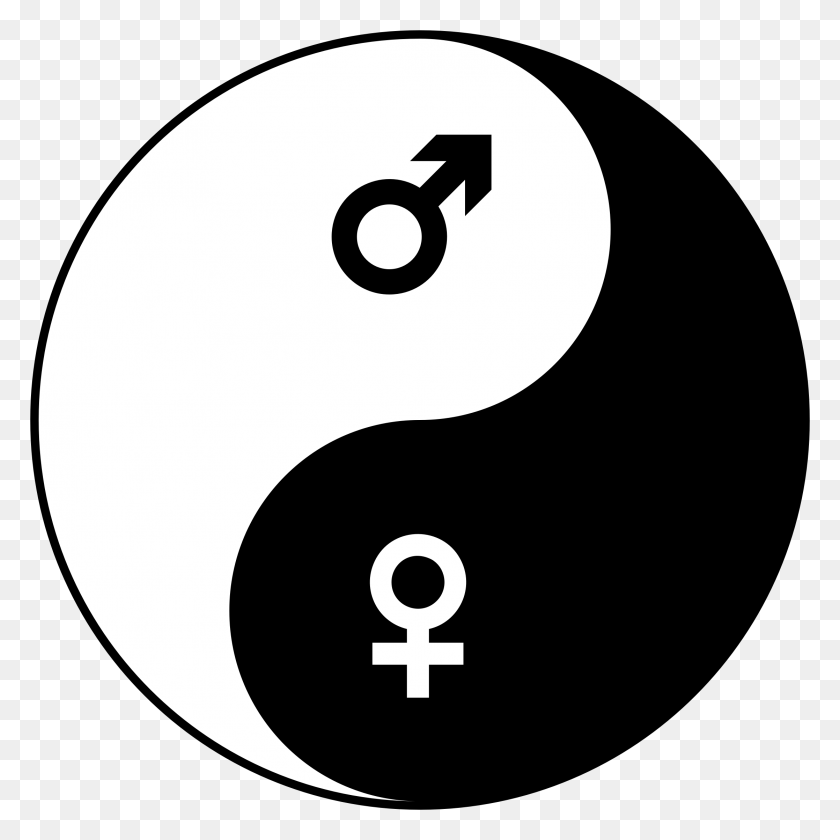 2234x2234 Female And Male Symbols Yin Yang Icons Png - Yin And Yang PNG