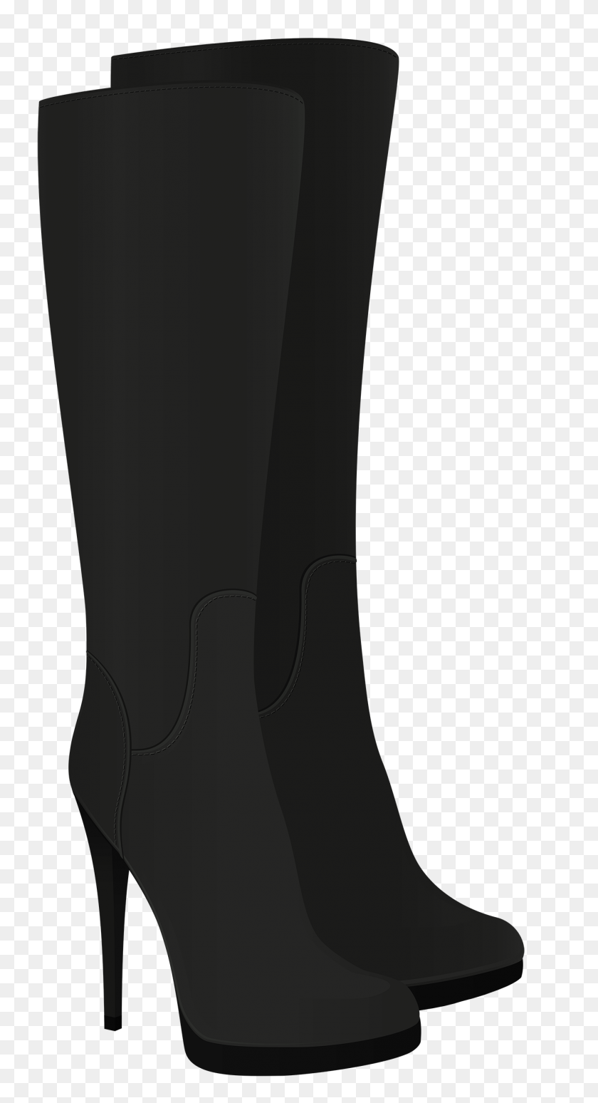 1310x2500 Female Black Boots Png Clipart - Boot PNG