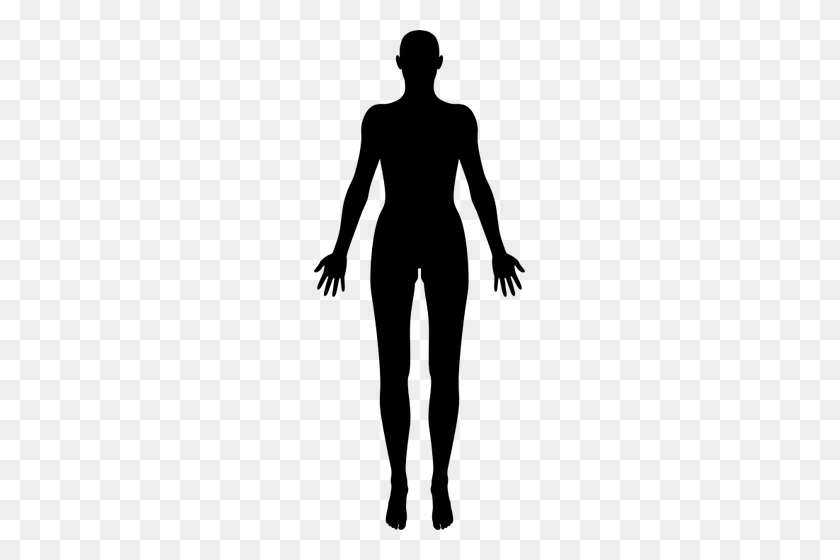 211x500 Female Body Silhouette - Human Body Clipart Black And White