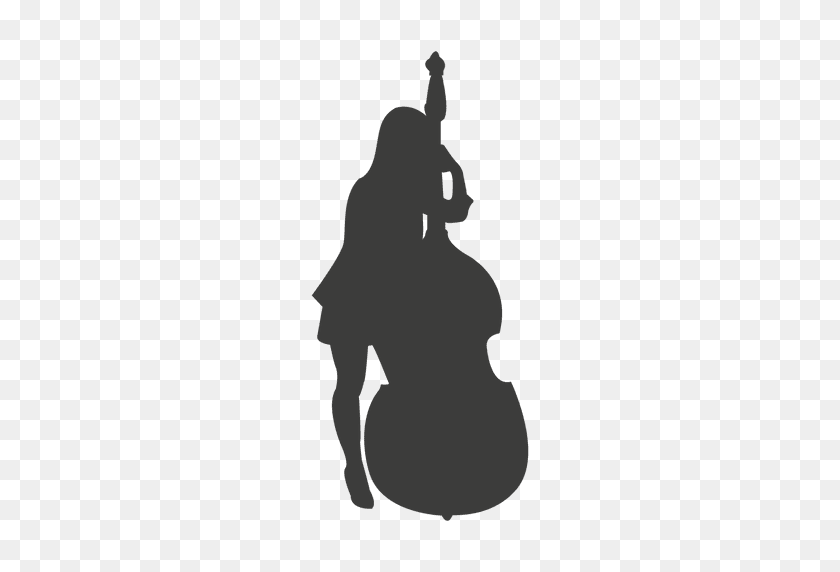 512x512 Female Cello Musician Silhouette - Cello PNG