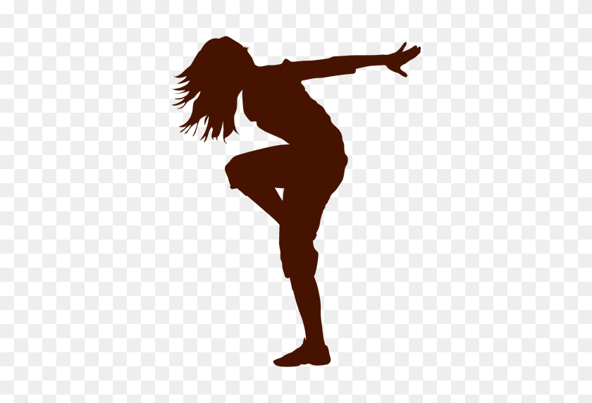 512x512 Female Dancer Break Dance Silhouette - Dance PNG