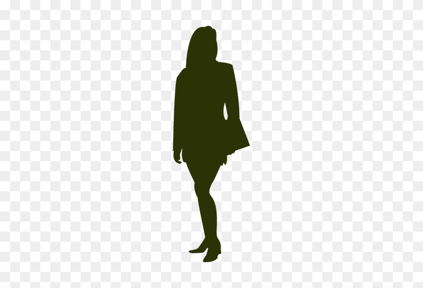 512x512 Female Executive Standing Silhouette - Female Model PNG