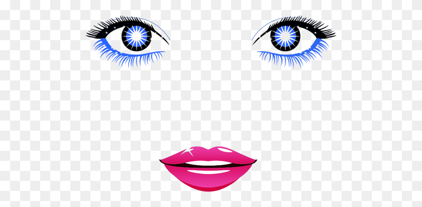 500x352 Female Face Silhouette Clip Art - Eyelash Clipart