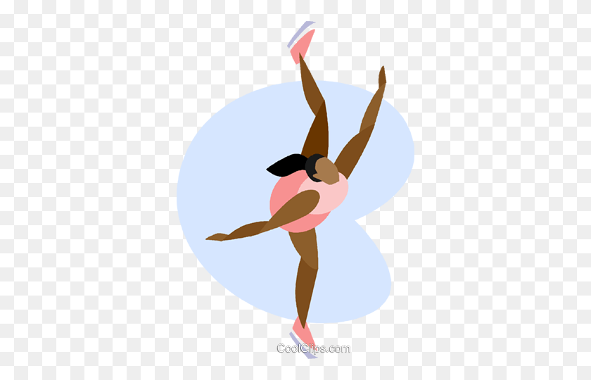 338x480 Female Figure Skating Royalty Free Vector Clip Art Illustration - Figure Skating Clipart