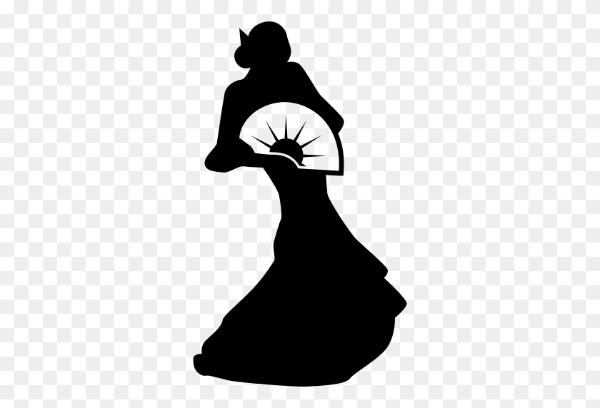 512x512 Female Flamenco Dancer Silhouette Png Icon - Dancer Silhouette PNG