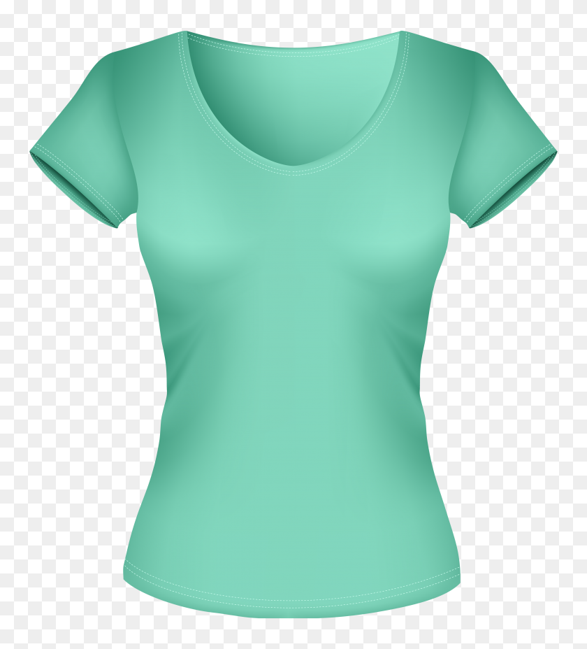 4491x5000 Png Женская Зеленая Рубашка Клипарт
