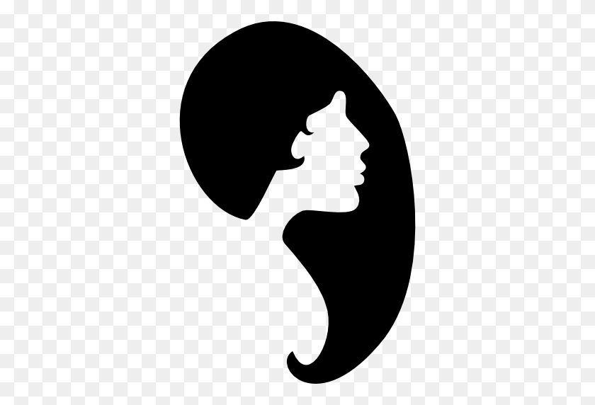 512x512 Female Hair Shape And Face Silhouette - Face Silhouette PNG