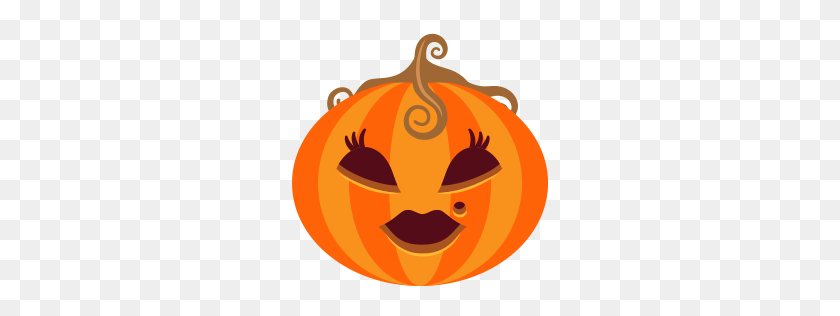 256x256 Female, Halloween, Jack O Lantern, Lady, Monster, Pumpkin, Spooky Icon - Lady PNG