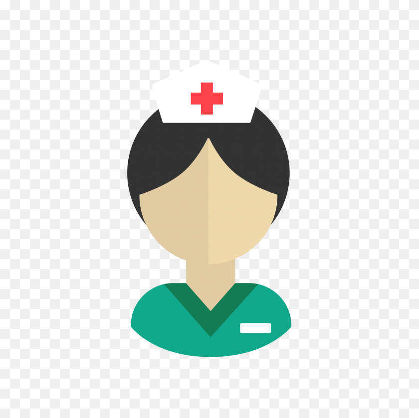 2000x2000 Female Medical Nurse Flat Icon Vector - Nurse Icon PNG