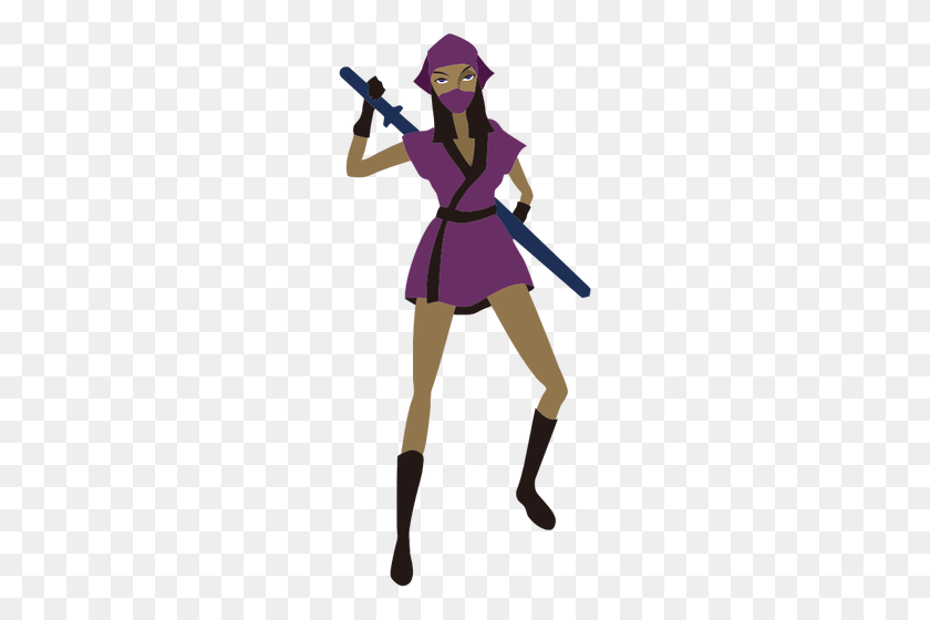 228x500 Mujer Guerrera Ninja - Imágenes Prediseñadas De Guerrera Ninja